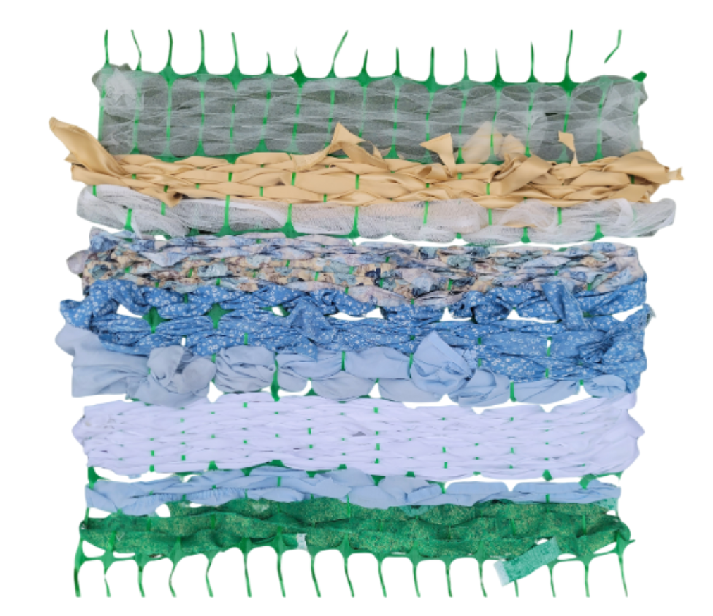 Weaving example from the Primary lesson Exploring weaving techniques, from the unit Watery weavings: introducing textiles