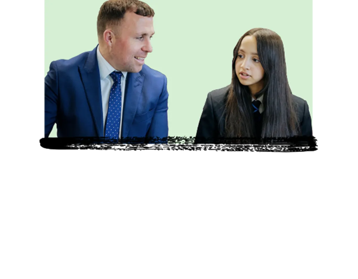 teacher in conversation with pupil