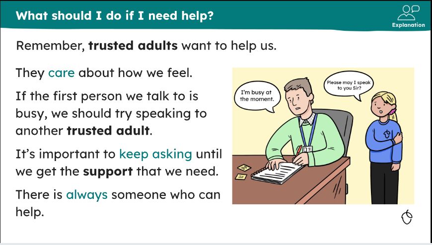 From the year 3 lesson resources Asking for help, from the unit Healthy relationships: How can I help my family?
